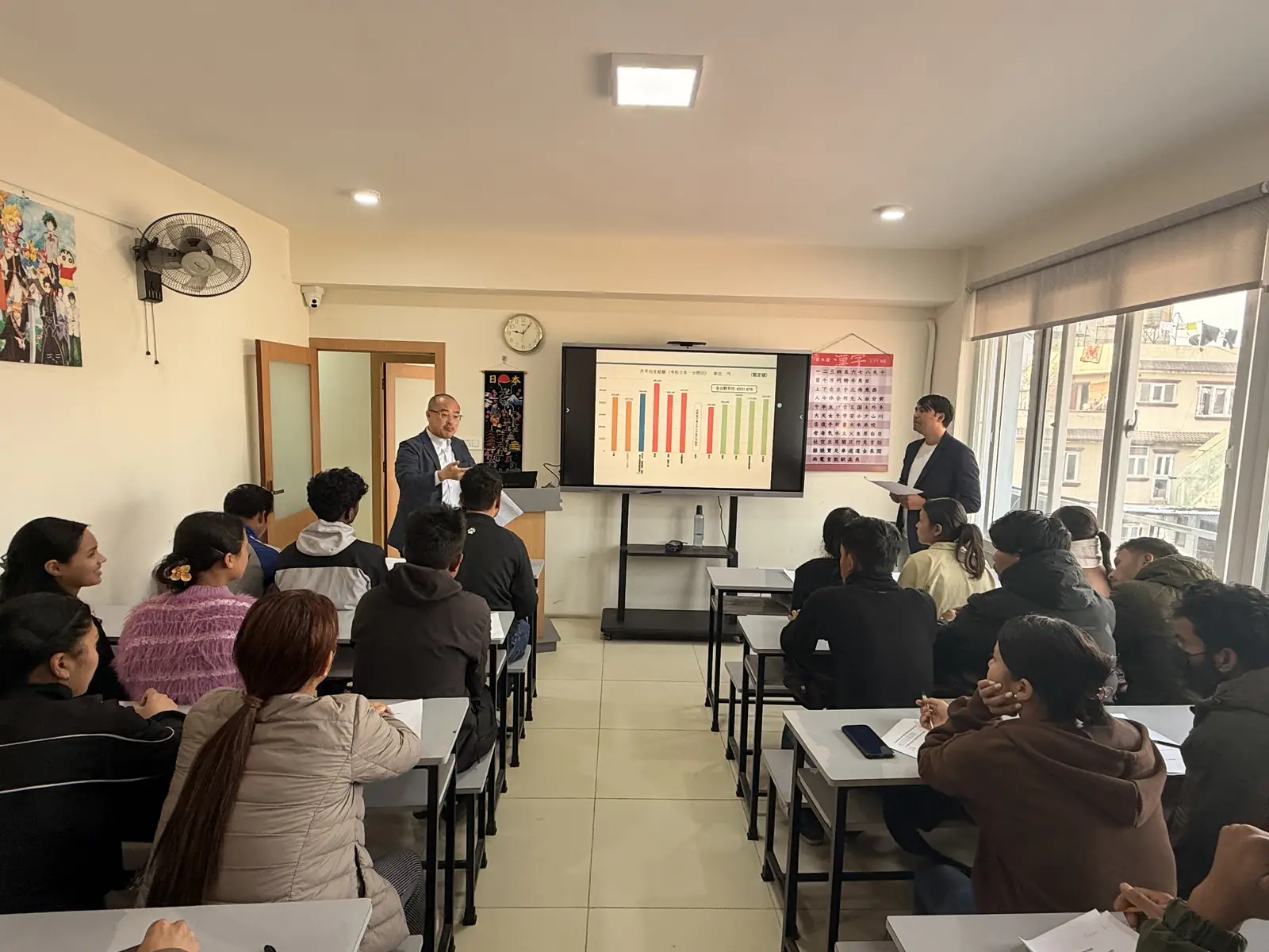 Study-in-Japan orientation presentation for students at Akshara
