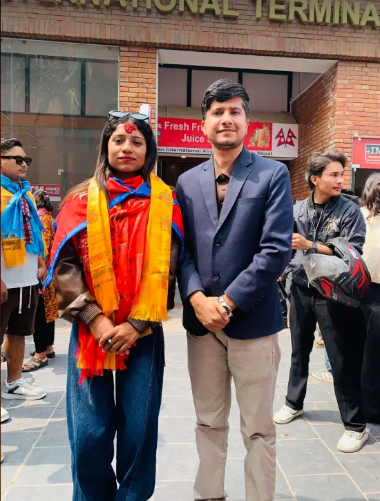 Send-off for an Akshara student leaving Kathmandu for Japan
