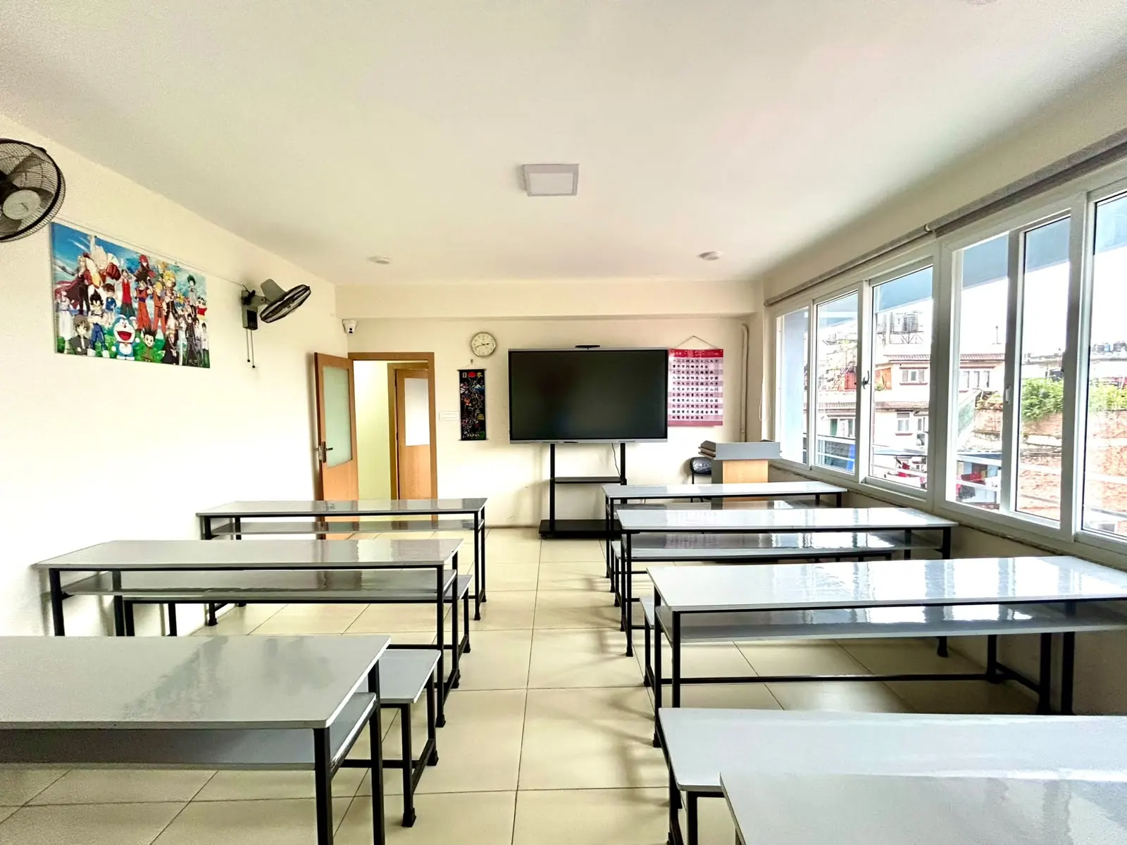 Akshara classroom with a smart board